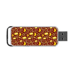 Pattern Paper Fabric Wrapping Portable Usb Flash (one Side) by Ravend