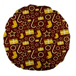 Pattern Paper Fabric Wrapping Large 18  Premium Round Cushions Front