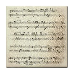 Music Beige Vintage Paper Background Design Tile Coaster by Ravend