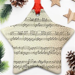 Music Beige Vintage Paper Background Design Ornament (star)