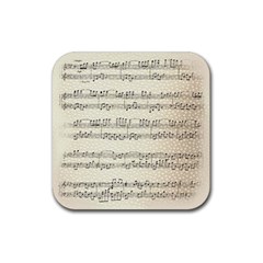 Music Beige Vintage Paper Background Design Rubber Coaster (square) by Ravend