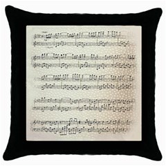 Music Beige Vintage Paper Background Design Throw Pillow Case (black) by Ravend