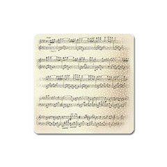 Music Beige Vintage Paper Background Design Square Magnet by Ravend