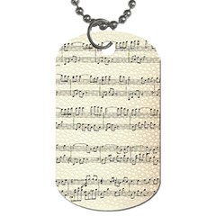 Music Beige Vintage Paper Background Design Dog Tag (one Side) by Ravend