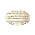 Music Beige Vintage Paper Background Design Sticker Oval (10 pack) Front