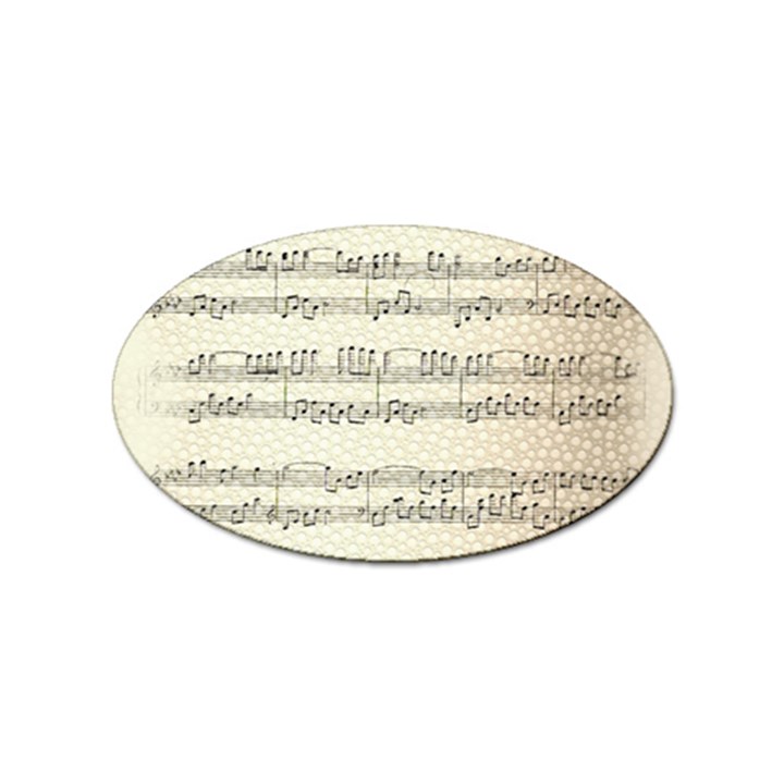 Music Beige Vintage Paper Background Design Sticker Oval (10 pack)