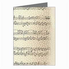 Music Beige Vintage Paper Background Design Greeting Cards (pkg Of 8)