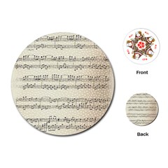 Music Beige Vintage Paper Background Design Playing Cards Single Design (round) by Ravend