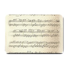 Music Beige Vintage Paper Background Design Small Doormat by Ravend