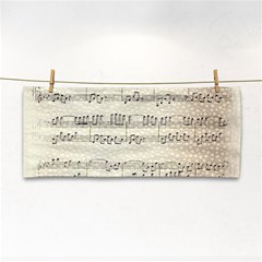 Music Beige Vintage Paper Background Design Hand Towel by Ravend