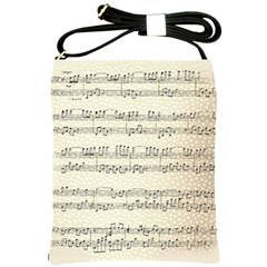 Music Beige Vintage Paper Background Design Shoulder Sling Bag by Ravend