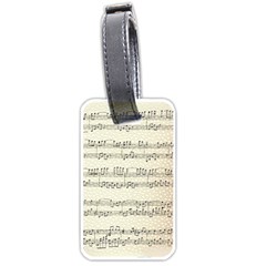 Music Beige Vintage Paper Background Design Luggage Tag (one Side) by Ravend