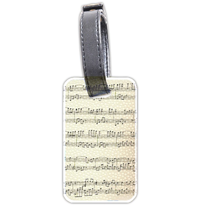 Music Beige Vintage Paper Background Design Luggage Tag (two sides)