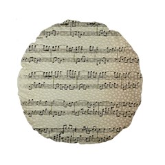 Music Beige Vintage Paper Background Design Standard 15  Premium Round Cushions by Ravend