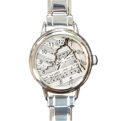 Music Notes Note Music Melody Sound Pattern Round Italian Charm Watch by Ravend