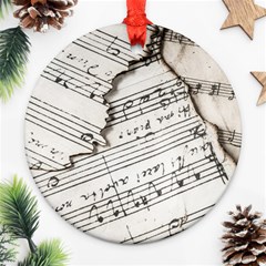 Music Notes Note Music Melody Sound Pattern Ornament (round) by Ravend