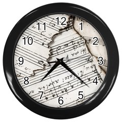 Music Notes Note Music Melody Sound Pattern Wall Clock (black) by Ravend