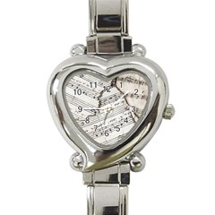 Music Notes Note Music Melody Sound Pattern Heart Italian Charm Watch by Ravend