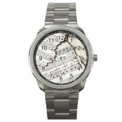 Music Notes Note Music Melody Sound Pattern Sport Metal Watch by Ravend