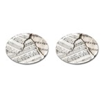 Music Notes Note Music Melody Sound Pattern Cufflinks (Oval) Front(Pair)