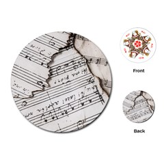 Music Notes Note Music Melody Sound Pattern Playing Cards Single Design (round) by Ravend