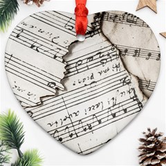 Music Notes Note Music Melody Sound Pattern Heart Ornament (two Sides)