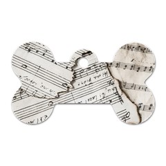 Music Notes Note Music Melody Sound Pattern Dog Tag Bone (one Side) by Ravend