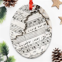 Music Notes Note Music Melody Sound Pattern Ornament (oval Filigree) by Ravend