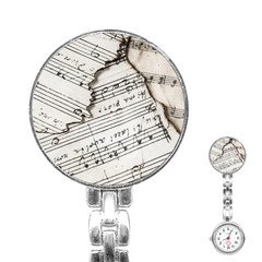 Music Notes Note Music Melody Sound Pattern Stainless Steel Nurses Watch by Ravend