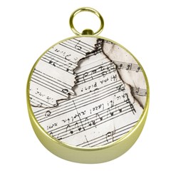 Music Notes Note Music Melody Sound Pattern Gold Compasses by Ravend