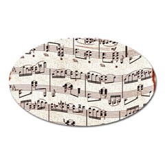 Vintage Beige Music Paper Background Design Oval Magnet by Ravend