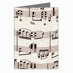 Vintage Beige Music Paper Background Design Greeting Cards (pkg Of 8)