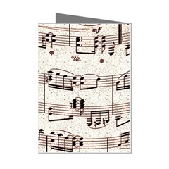 Vintage Beige Music Paper Background Design Mini Greeting Cards (pkg Of 8)