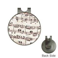 Vintage Beige Music Paper Background Design Hat Clips With Golf Markers by Ravend