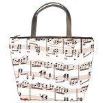 Vintage Beige Music Paper Background Design Bucket Bag Front