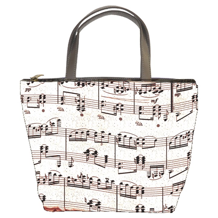 Vintage Beige Music Paper Background Design Bucket Bag