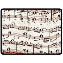 Vintage Beige Music Paper Background Design Fleece Blanket (large)  by Ravend