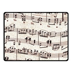 Vintage Beige Music Paper Background Design Fleece Blanket (small) by Ravend