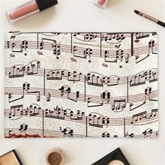 Vintage Beige Music Paper Background Design Cosmetic Bag (xxl) by Ravend