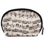 Vintage Beige Music Paper Background Design Accessory Pouch (Large) Back