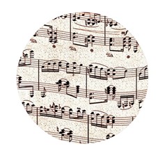 Vintage Beige Music Paper Background Design Mini Round Pill Box by Ravend