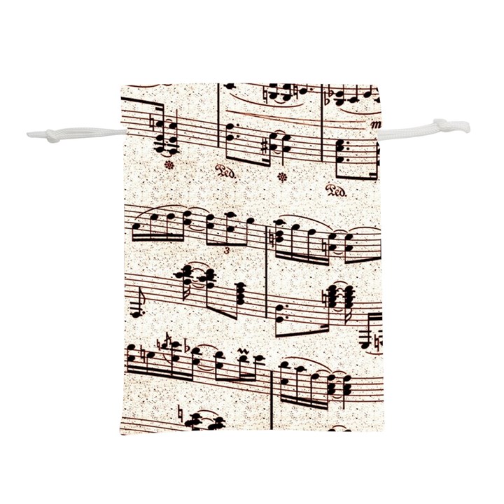 Vintage Beige Music Paper Background Design Lightweight Drawstring Pouch (S)