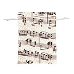 Vintage Beige Music Paper Background Design Lightweight Drawstring Pouch (S) Back