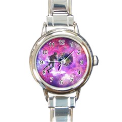 Astronaut Earth Space Planet Fantasy Round Italian Charm Watch by Ravend