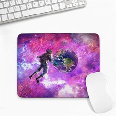 Astronaut Earth Space Planet Fantasy Small Mousepad by Ravend