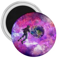 Astronaut Earth Space Planet Fantasy 3  Magnets by Ravend