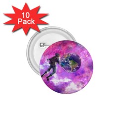 Astronaut Earth Space Planet Fantasy 1 75  Buttons (10 Pack) by Ravend