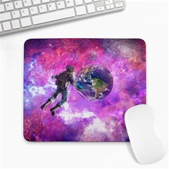 Astronaut Earth Space Planet Fantasy Large Mousepad by Ravend