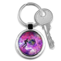 Astronaut Earth Space Planet Fantasy Key Chain (round) by Ravend