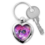 Astronaut Earth Space Planet Fantasy Key Chain (Heart) Front